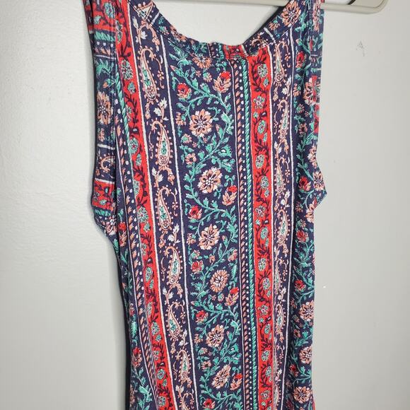 Lulus Kiss the Sky Halter Open Back Midi Dress Women's Size Medium Blue Red - Picture 4 of 15